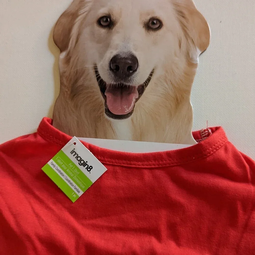 NWT Red M Dog T-Shirt Michaels Imagin8 Solid Color Pets Medium Clothes Tee NEW